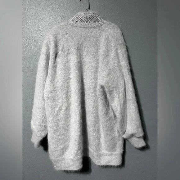 Vtg Lee Sands ANGORA Rabbit Hair Open Front Cardigan Sweater Jacket O/S Plus EUC - Picture 5 of 14